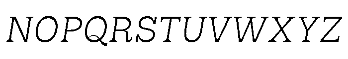 RSTSilvestre BluntLightItalic Instance Font UPPERCASE