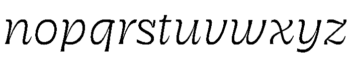 RSTSilvestre BluntLightItalic Instance Font LOWERCASE