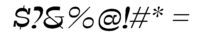 RSTSilvestre BluntRegularItalic Instance Font OTHER CHARS