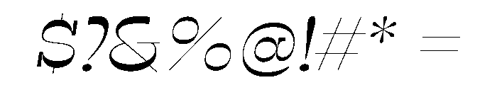 RSTSilvestre SharpLightItalic Instance Font OTHER CHARS
