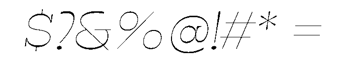 RSTSilvestre SharpThinItalic Instance Font OTHER CHARS