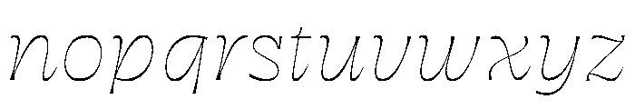 RSTSilvestre SharpThinItalic Instance Font LOWERCASE