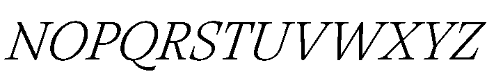 RSTThermal ExtraLightTextItalic Instance Font UPPERCASE