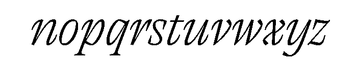 RSTThermal ExtraLightTextItalic Instance Font LOWERCASE
