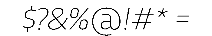 RSTTrasandina HairlineItalic Instance Font OTHER CHARS