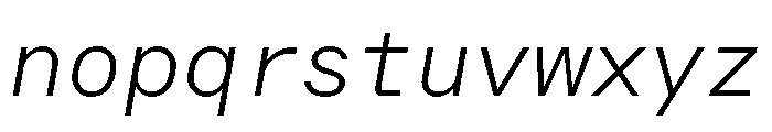 RT Dromo Mono Light Italic Font LOWERCASE