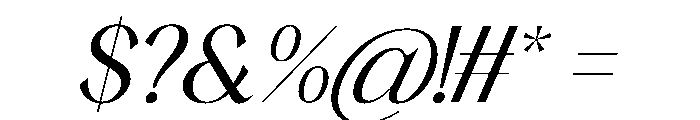 Rustic Royale Italic Font OTHER CHARS