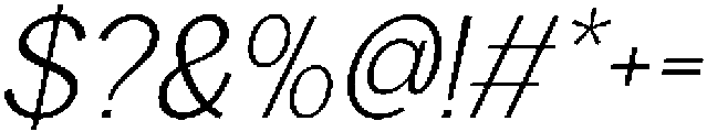 Rucent Extra Light Italic otf (200) Font OTHER CHARS