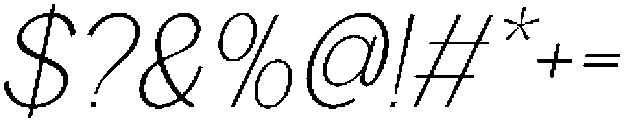 Rucent Thin Italic otf (100) Font OTHER CHARS
