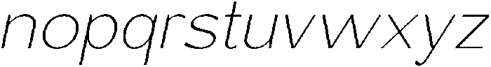 Rucent Thin Italic otf (100) Font LOWERCASE
