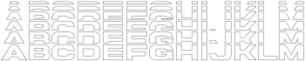 Rugen Expanded OutlineStacked otf (400) Font LOWERCASE