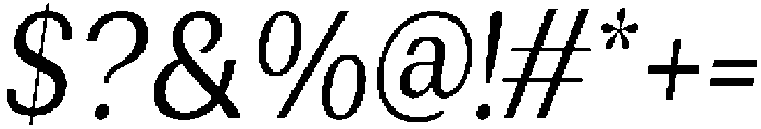 Rundale CondensedItalic otf (400) Font OTHER CHARS