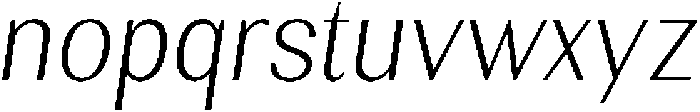 Rundale ExtLtSemiCondIta otf (400) Font LOWERCASE