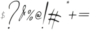 Rush Twist Signature Italic otf (400) Font OTHER CHARS