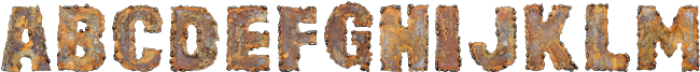 Rusty Metal Regular otf (400) Font UPPERCASE