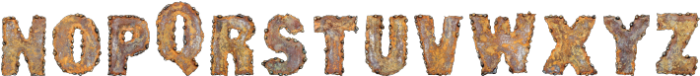 Rusty Metal Regular otf (400) Font UPPERCASE