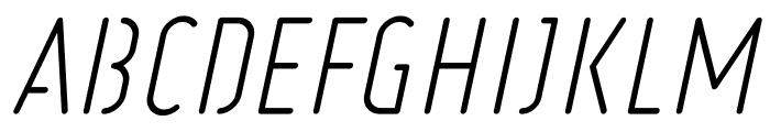 Ruler Stencil Light Italic Font UPPERCASE