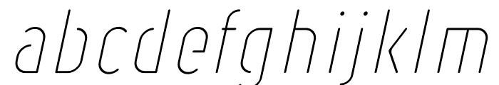 Ruler Stencil Thin Italic Font LOWERCASE