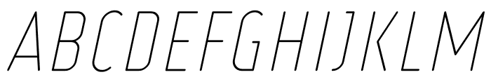 Ruler Thin Italic Font UPPERCASE