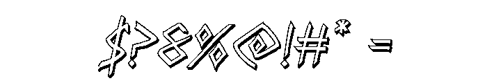 Rune Slasher 3D Italic Font OTHER CHARS