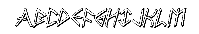 Rune Slasher 3D Italic Font UPPERCASE