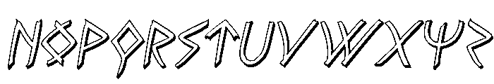 Rune Slasher 3D Italic Font UPPERCASE