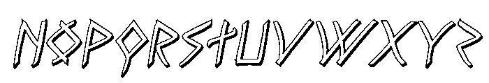 Rune Slasher 3D Italic Font LOWERCASE