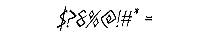 Rune Slasher Condensed Italic Font OTHER CHARS