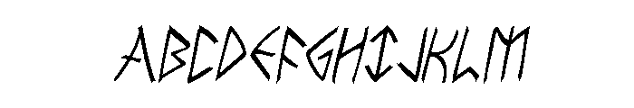 Rune Slasher Condensed Italic Font UPPERCASE