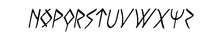Rune Slasher Condensed Italic Font UPPERCASE