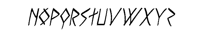 Rune Slasher Condensed Italic Font LOWERCASE