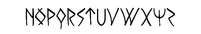 Rune Slasher Condensed Font UPPERCASE