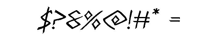 Rune Slasher Expanded Italic Font OTHER CHARS