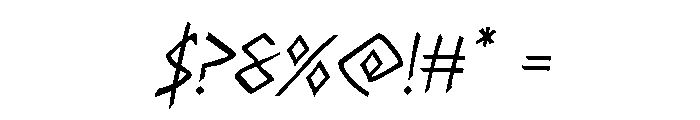 Rune Slasher Italic Font OTHER CHARS