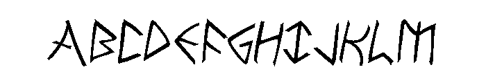 Rune Slasher Rotated 2 Font UPPERCASE