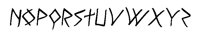 Rune Slasher Rotated 2 Font LOWERCASE