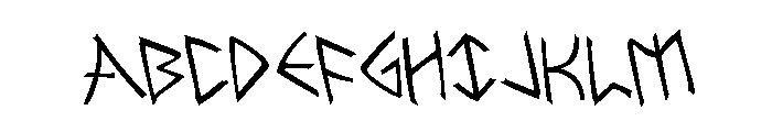 Rune Slasher Rotated Font UPPERCASE