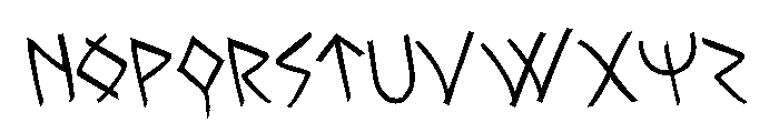 Rune Slasher Rotated Font UPPERCASE