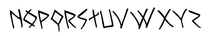 Rune Slasher Rotated Font LOWERCASE