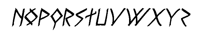 Rune Slasher Semi-Bold Italic Font LOWERCASE