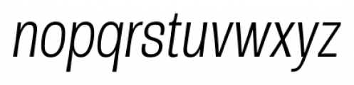 Rude Condensed Thin Italic Font LOWERCASE