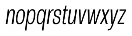 Rude Extra Condensed Thin Italic Font LOWERCASE