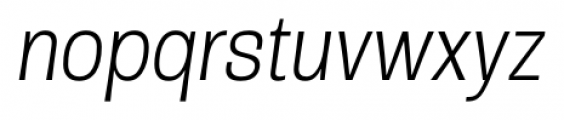 Rude Semi Condensed Thin Italic Font LOWERCASE