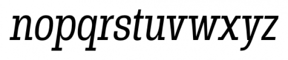 Rude Slab Condensed Light Italic Font LOWERCASE