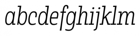 Rude Slab Condensed Thin Italic Font LOWERCASE