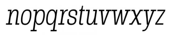 Rude Slab Condensed Thin Italic Font LOWERCASE