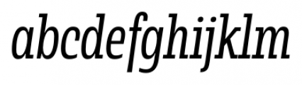 Rude Slab Extra Condensed Light Italic Font LOWERCASE