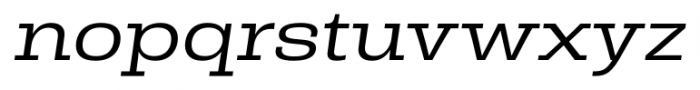 Rude Slab Extra Wide Light Italic Font LOWERCASE