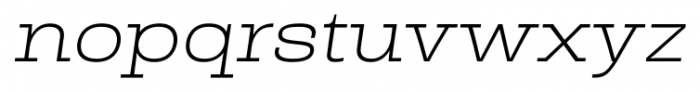 Rude Slab Extra Wide Thin Italic Font LOWERCASE