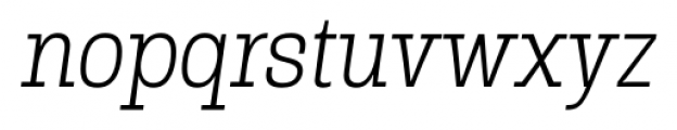 Rude Slab SemiCondensed Thin Italic Font LOWERCASE